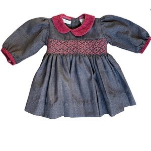 New! Baby Girls Long Sleeve Hand Smocked Dress